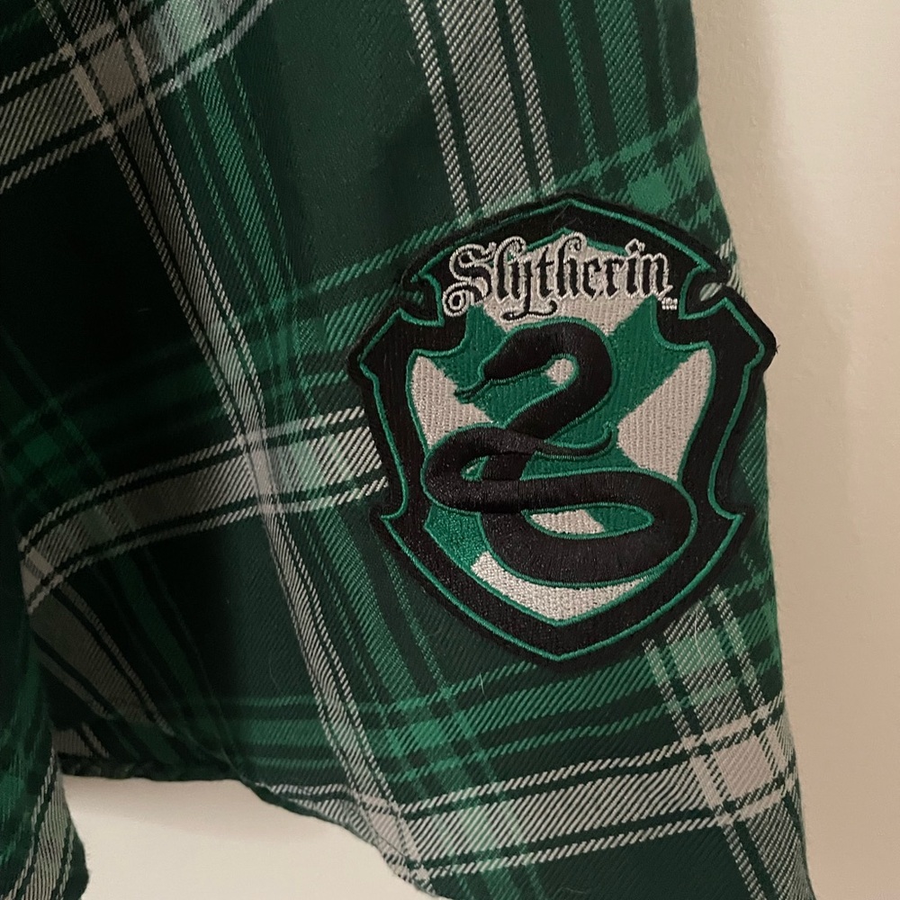 Slytherin Harry Potter Green uniform Plaid Suspender Skirt with White Shirt - Picture 4 of 5